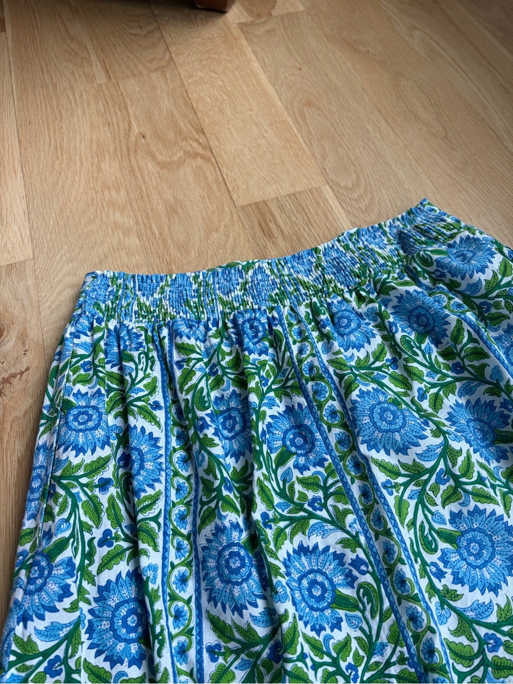 Pink City Prints Block Print Floral Maxi Skirt - Picture 5 of 8